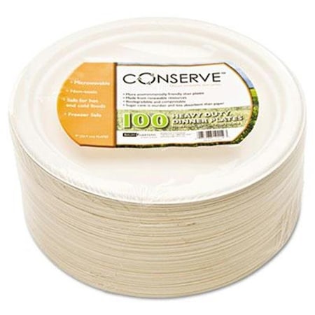 Conserve Conserve 9 Dinner Plates 9 100 Pack OFF WHITE (10212) 10212